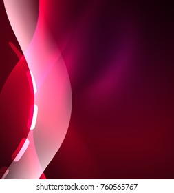 Vector glowing wave, smoke design wavy lines. Shiny silk wavy line abstract background, wallpaper with wave shape and light effects, smooth style
