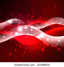 Vector glowing wave, smoke design wavy lines. Shiny silk wavy line abstract background, wallpaper with wave shape and light effects, smooth style