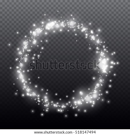 Vector Glowing White Ring Shine Particles Stock Vector (Royalty Free