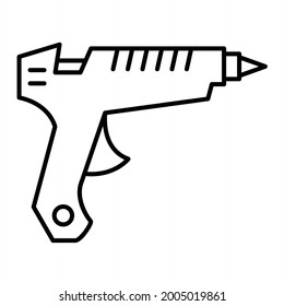 Vector Glue Gun  Outline Icon Design

