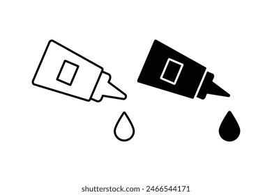 Vector glue icon on white background. Liquid glue