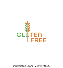 sin gluten vectorial. concepto libre de gluten verde y naranja