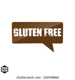 Vector : Gluten free on brown bubble speech.