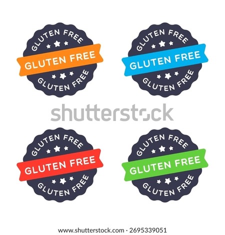Vector Gluten Free Star Badge Labels