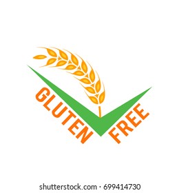 Vector gluten free symbols isolated on white background.