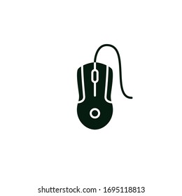 Vector glyph icon of computer mouse