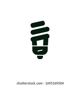Icono de glifo vectorial de la lámpara de ahorro de energía