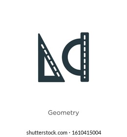 Vector glyph icon vector on white background. Flat vector vector icon symbol sign from modern geometry collection for mobile concept and web apps design.