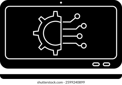 vector glyph icons of artificial intelligence 