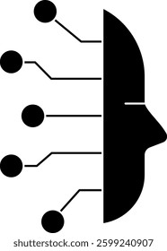 vector glyph icons of artificial intelligence 