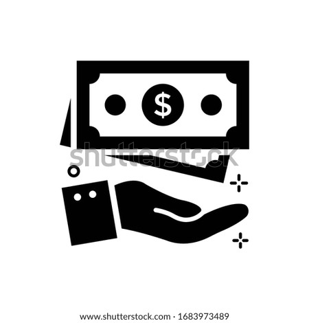 ­Commission Vector Glyph Style illustration. Internet and Digital Marketing icon.