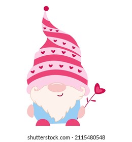 Vector gnome love valentine's day, heart, romantic