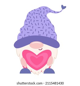 Vector gnome love valentine's day, heart, romantic