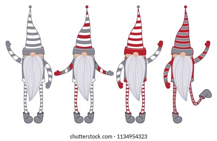 Vector Gnomes Cartoons Isolated On White Stock Vector (Royalty Free ...