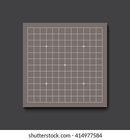 Vector go board realistic concept 13x13. Black creative symbol