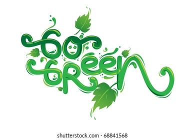 vector go green title for poster