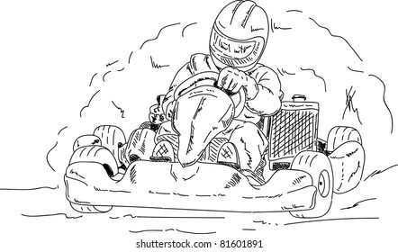 vector - go - kart isolated on background