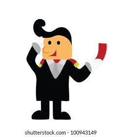 Vector - Go out.He show a red card to chase him out.