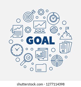 Vector Goal concept minimal round illustration in thin line style