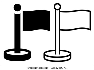 VECTOR GOAL FLAG ICON IN STROKE AND FILL VERSION