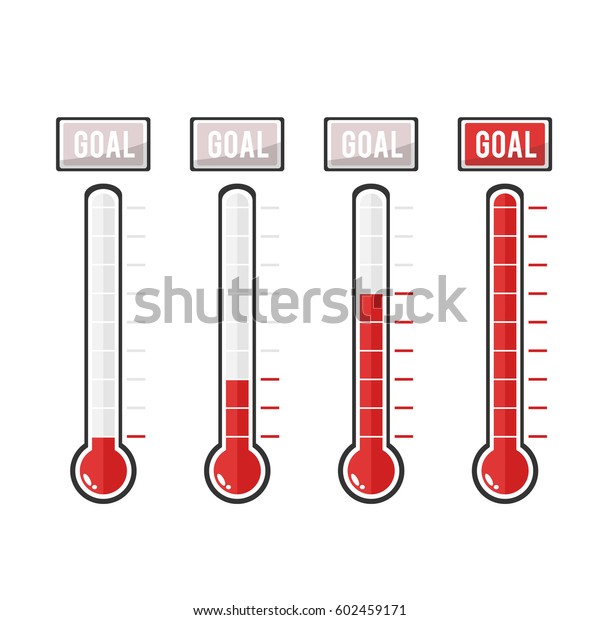 vector goal\
thermometers at different\
levels