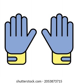 Vector Goalie Gloves Filled Outline Icon Design
