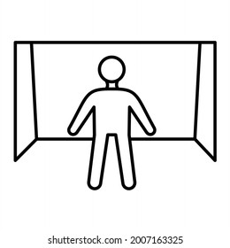 Vector Goalie Outline Icon Design
