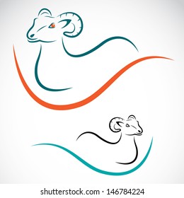 Vector of goat design on white background. Wild Animals. Easy editable layered vector illustration.