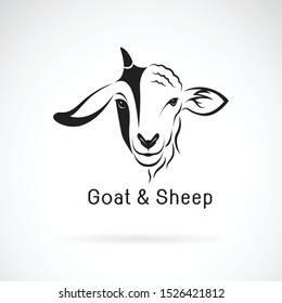 Vector goat face   sheep face white background  Animals farm  Easy editable layered vector illustration 