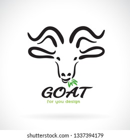 Vector of goat head design on a white background, Animal farm. Easy editable layered vector illustration