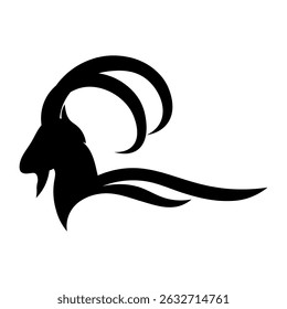 Vector of goat head design on a white background. Animal farm.