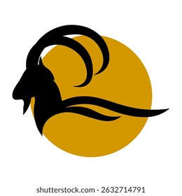 Vector of goat head design on a white background. Animal farm.