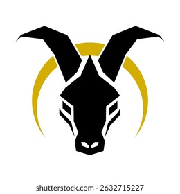 Vector of goat head design on a white background. Animal farm.
