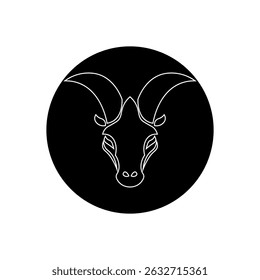Vector of goat head design on a white background. Animal farm.