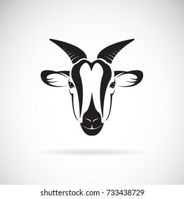 Vector of goat head design on white background. Wild Animals.