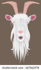 Vector goat head on a brown background