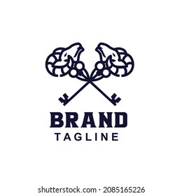 vector goat key cross minimalist simple logo Perfect for any brand and company