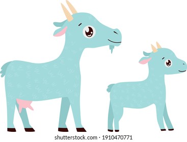 Vector Goat Kid Farm Animals Cartoon Stock Vector (Royalty Free ...