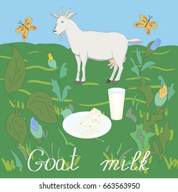 vector of goat milk product