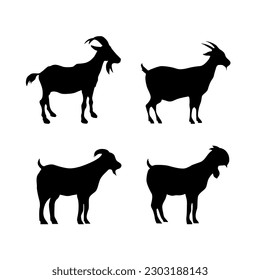 Vector goat silhouette goat logo goat icon symbol vector illustration