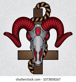 vector goat skull old school tattoos, vector EPS 10