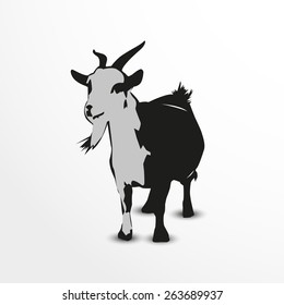 Vector goat web flat icon illustration.