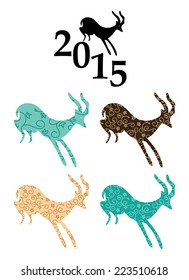 vector goats - chinese 2015 year 