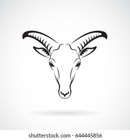 Vector of a goats mountain head on white background. Wild Animals.