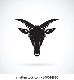 Vector of a goats mountain head on white background. Wild Animals.