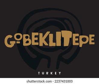 Vector Gobeklitepe logo template black. Gobekli Tepe is oldest temple of the humankind at Urfa at  Turkey.