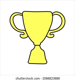 Goblet vectorial dibujado a mano en forma de doodle, aislado de fondo blanco.
