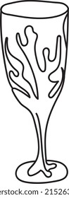 Vector goblet of unusual shape. Vintage style. Coloring pages.