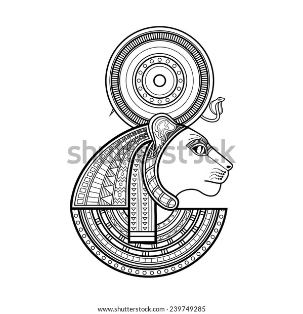 Vector God Ancient Egypt Sekhmet Stock Vector (Royalty Free) 239749285