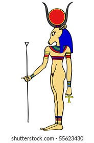 vector - Goddess of Ancient Egypt - Hathor - among the oldest of Egyptian deities